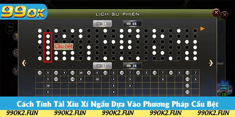 Cách tính tài xỉu xí ngầu theo cầu bệt